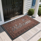 Yimobra Welcome Mat, Heavy Duty Sturdy Door Mats for Home Entrance Outdoor Indoor, Front Doormat for Outside Patio Floor Entry Porch Garage Office, Waterproof, Low Profile, 60 x 36, Maroon