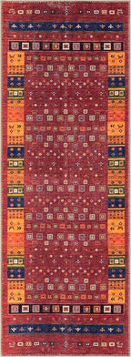 Keen Home Design 2x12 Rug - Machine Washable Runner Rug with Non-Slip Backing, Ideal for Hallway, Entryway, Kitchen, Laundry Room - Vintage, Easy Clean, Durable, Low Pile - (2'6" x 12')
