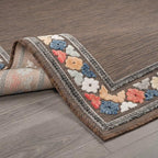 Beverly Rug Outdoor Rug 4x6 Modern Bordered Area Rugs for Indoor and Outdoor Patio Easy to Clean Non Shedding Living Room Porch Garden Washable Outside Carpet (4 x 6 Brown)