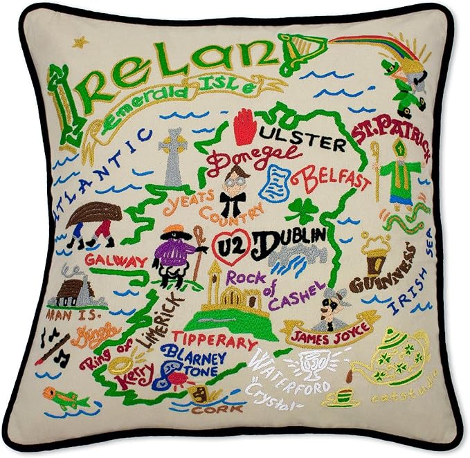 Catstudio Ireland Embroidered Decorative Throw Pillow
