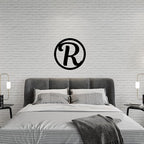 Initial Decor for Wall ACM Metal Initial Sign for Home Outdoor Decoration Wall Decor Monogram Door Wreath, Round Letter Monogram Door Hanger, Dorm (Magnoli Font, 18")