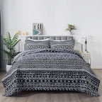 Travan 3-Piece King Quilt Set Striped Pattern Microfiber Soft Lightweight Bedding Set with Shams for All Season, Black Strips, King Size