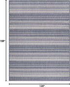 Stripe Outdoor Rug 10x14 Washable Outside Carpet for Indoor Patio Porch Waterproof Easy Cleaning Non Shedding Area Rugs Blue 10 x 14