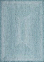 Adiva Rugs Outdoor Indoor Area Rug, Weather Resistant, Easy to Clean, Stain Resistant Floor Mat for Dining Room, Backyard, Deck, Patio (Aqua Weiss, 10' x 14')