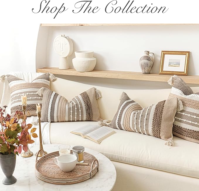 BlissBlush Brown Decorative Lumbar Pillow Cover 14x36 Boho Long Body Pillow for Bed Farmhouse Lumbar Throw Pillow for Couch Modern Accent Textured Throw Pillowcase