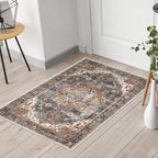 Keen Home Design 2x3 Rug - Machine Washable Entry Rug with Non-Slip Backing, Ideal for Enteryway, Kitchen, Bathroom, Laundry Room - Vintage, Easy Clean, Durable, Low Pile Rug - (2' x 3')