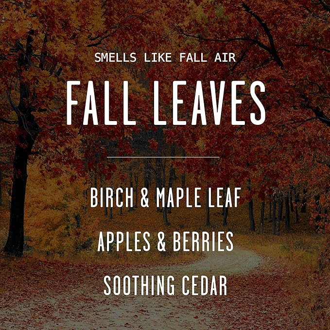 Fall Candles - 'Fall Leaves' Fall Candle w/Autumn Leaves, Clove & Musk I Infused with Essential Oils I Autumn Scented Candles I Cozy Cute Autmn Décor Gifts I 9oz Jar I 50Hr Burn I Made in USA