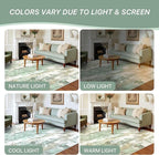 Area Rugs 5x7 for Living Room Bedroom, Modern Abstract Machine Washable Large Light Green Rug Soft Rug, Low Pile Floor Carpet with Non Slip Backing for Dining Room