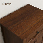 Harvin Nightstand, Solid Wood End Table with Drawer & Door, Timeless Classic Large Side Table for Bedroom, Living Room or Home Offices