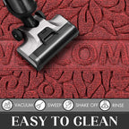 Yimobra Welcome Mat Outdoor, 36x24 Waterproof Large Door Mat Outside Entrance, All-Weather Non Slip Front Door Mat, Low-Profile Entryway Mat Indoor, Porch and Patio, Wine Red