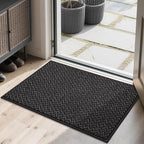 COSY HOMEER-Door-Mat 20" x 32" Non Slip Absorbent Entryway Rugs Dirt Trapper Doormats Washable Entrance Mats Low Pile Welcome Floor Mat for Front Back Door and Entry Mats,Black