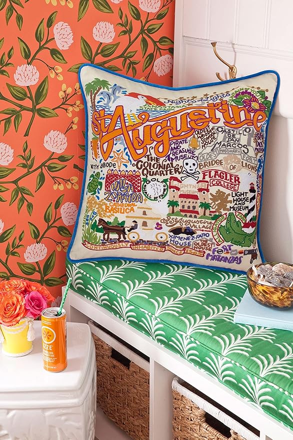 Catstudio St. Augustine Embroidered Decorative Throw Pillow