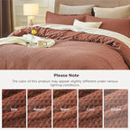 Bedsure Cotton Duvet Cover King - 100% Cotton Waffle Weave Burnt Orange Duvet Cover King Size, GentleSoft™ and Breathable Bedding Set for All Season, 3 Pieces, 104"x90"