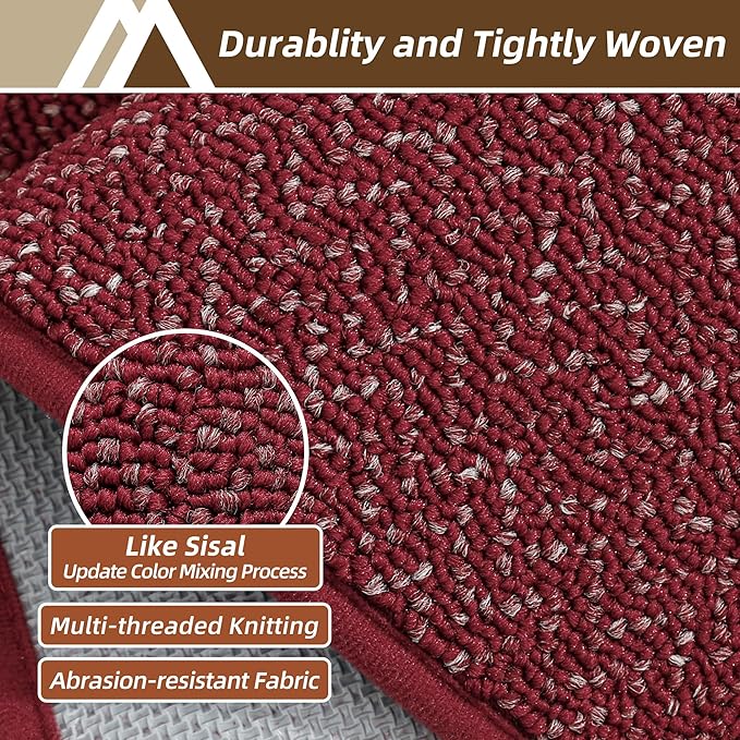 COSY HOMEER-Door-Mat 24"x36" Non Slip Absorbent Entryway Rugs Dirt Trapper Doormats Washable Entrance Mats Low Pile Welcome Floor Mat for Front Back Door and Entry Mats,Red