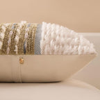 Boho Chenille Tufted Couch Throw Pillow Covers 18x18 Inch Set of 2 Farmhouse Striped Decorative Pillow Covers Accent Neutral Pillowcase Brown Cushion Cover for Living Room Sofa Bed