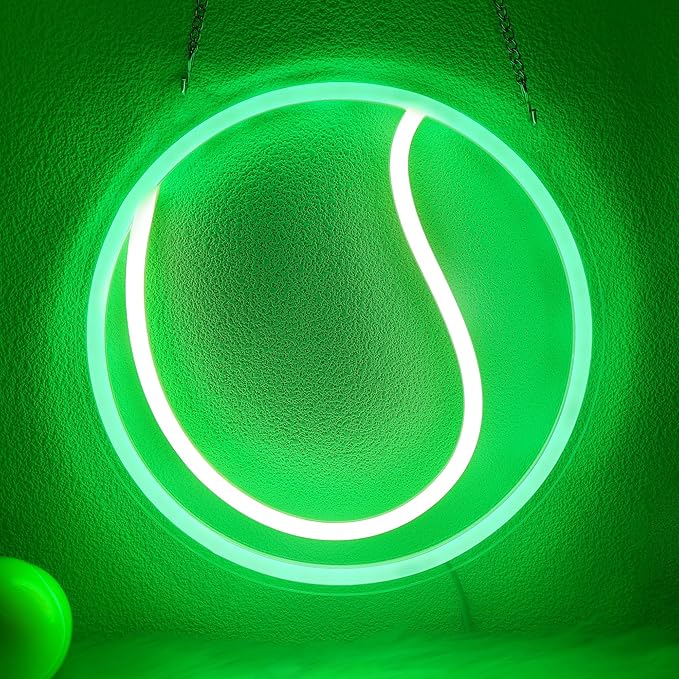 Tennis Neon Sign - Dimmable Sport Wall Decor With USB Power, Tennis Gifts for Women & Men, LED Neon Lights for Girls Women Man Tennis Fan Accessories Decor Stuff