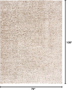 BoutiqueRugs Keita Contemporary Mosaic Area Rug - High Pile Fluffy Soft Shag Carpet for Living Room, Bedroom - Cream, Brown - 6'7" x 9' (6x9)