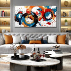 Abstract Wall Art Large Canvas Prints Modern Living Room Bedroom Home Office Wall Decor Framed Colorful Circle Abstract Picture Ready to Hang Size 30x60