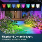 Linkind Solar Lights Outdoor Waterproof IP67, StarRay RGB Solar Spot Lights Outdoor, Color Changing Outdoor Solar Lights for Yard, Garden, Pathway, Decorations (Multicolor, 4 Pack)