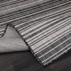 Stripe Outdoor Rug 6x9 Washable Outside Carpet for Indoor Patio Porch Waterproof Easy Cleaning Non Shedding Area Rugs Dark Gray 6 x 9