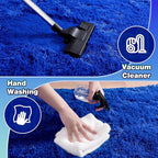 Large 8x10 Area Rugs for Living Room, Bright Blue Soft Shag Rug for Bedroom, Non-Slip Ultra Fluffy Rug, Modern Plush Carpet for Girls Boys Kids Room Dorm, Fuzzy Rug for Home Decor Aesthetic