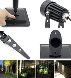 MINI 50X Twin Solar-Powered Cast Aluminium Warm White LED Spotlight 60-100 Lumen Per Light Fixture for Outdoor Garden Yard Landscape Downlight