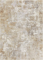 Washable 12x15 Area Rug for Living Room: Modern Abstract Neutral Large Soft Thin Rugs - Non Slip Indoor Carpet for Bedroom Dining Room Office Nursery Home Decor Floor Decoration - Brown Grey