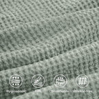 Bedsure Cotton Duvet Cover Queen - 100% Cotton Waffle Weave Sage Green Duvet Cover Queen Size, GentleSoft™ and Breathable Bedding Set for All Season, 3 Pieces, 90"x90"