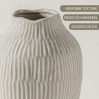 Ceramic Vase for Home Decor,11.6 Inch Flower Vases,Decorative Blue Vase for Pampas Grass,Modern Art Texture Vases for Home Entryway Living Room Dining Table Farmhouse Office Decor(Grey)