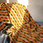 Soft Chenille Yarn Throw 36"x48", Handmade Knit Throw Blanket, for use in All Seasons, Soft Cozy Warm Knitted Blanket for Bed Sofa, Couch Chair, Living Room(1.15Ib)