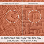 Love's cabin Twin Quilt Set Umber Bedspreads - Soft Bed Summer Lightweight Bedspread Comforter - Modern Style Coin Pattern Coverlet for All Season - 2 Pieces (1 Quilt, 1 Pillow Sham)