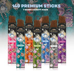 Mecka Wonderland Fantasy Incense Sticks Gift Set | 140 Insence-Sticks for a Whimsical Journey | 7 Enchanting Scents for Aromatherapy & Relaxation | Premium Slow Burn Long Lasting All Natural Insenses