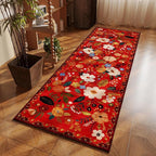 Runner Rug for Hallways Kitchen Rug Non Slip 2'x 6' Washable Runner Rugs with Rubber Backing Soft Floral Carpet Runner for Hallways, Kitchen, Laundry, Bedroom, Bathroom(Red)