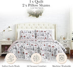 Southshore Fine Living, Inc. Holly Jolly Christmas Holiday Soft Bedding Set 3-Piece Oversized Quilt Set with Quilted Shams, King/California King