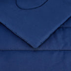 Amazon Basics 2 Piece Soft Microfiber Kids' Comforter and Pillow Sham Set, Twin, Navy, Solid