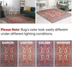 Keen Home Design 2x12 Rug - Machine Washable Runner Rug with Non-Slip Backing, Ideal for Hallway, Entryway, Kitchen, Laundry Room - Vintage, Easy Clean, Durable, Low Pile - (2'6" x 12')