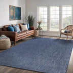 Washable Indoor Outdoor Rug 6x9 Weather Resistant Area Rugs Modern Solid for Porch Deck Balcony Backyard Patio Outside Carpet (6 X 9 Azure Blue)