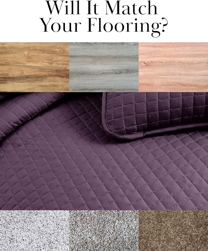 Southshore Fine Living, Inc. Oversized King Quilt Bedding Set, Soft Brushed Microfiber, Stain and Pet Hair Resistant Bedding, California/King Size Quilt Coverlet Bedspread Set w/2 Shams, Purple