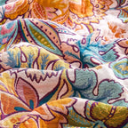 Boho Throw Blanket for Bed, 100% Cotton Soft Rustic Quilt Fall Blanket, 90"x98" Floral Printed Farmhouse Decor Bed Blankets, All Season Rustic Reversible Bohemian Throw Quilt