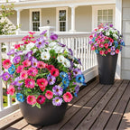 UV Resistant Artificial Petunias 8PCS Fake Flowers Artificial Flowers for Outdoors Silk Flowers Fake Hanging Basket Plants Suitable for Outdoor Porch Decor patio Decor,13.3In,Mixed full color