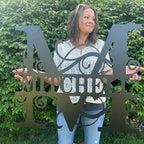 Custom Metal Last Name Monogram Sign – Personalized Wedding, Housewarming, or Outdoor Wall Decor
