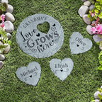 Let's Make Memories Personalized Garden Stone - Resin - Custom Garden Décor - Love Grows Here Round Stone with Heart Cutout - for Dad - for Father's Day