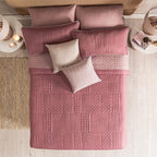 Vianney Twin Size Comforter Novo Blush Bedding Reversible Lightweight Quilt Blanket 71x93 Inches Soft Breathable Cozy Throw for Couch or Bed