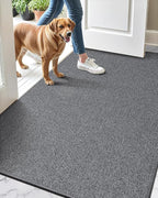 LUMI Indoor Door Mat 36"x56", Ultra Thin Low Profile Non-Slip Doormat for Home Entrance, Absorbent & Stain-Resistant Welcome Mats, Washable Entryway Mat for Front Door, Patio, Porch, Grey