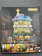 Flower Cafe House Building Set with Lights, 1876 PCS City Street Corner Shop Construction Model, Art Architecture Modular Building Block Kit Home Decor, Gift for Adults Teens Boys Girls 12+