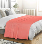 BELIZZI HOME 100% Cotton Bed Blanket, Breathable Bed Blanket Twin Size, Cotton Thermal Blankets Twin, Perfect for Layering Any Bed for All Season, Coral