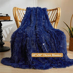 XeGe Luxury Faux Fur Throw Blanket, Blue Soft 50x60 Fluffy Blanket Throw, Shaggy Plush Decorative Couch Blanket, Cute Furry Bed Throw Holidy Fuzzy Lap Blanket for Kids Women Men Teen Girls Royal Blue