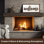 Welcome Sign - Large Rustic Wooden Wall Decor for Farmhouse Living Room, Entryway, or Foyer | 32"x16" Hanging Wall Art