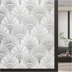 Beautyhero Window Privacy Film, Frosted Reeded Glass Cling, 3D Decorative Coverings with UV Blocking, Static Cling Tint for Bathroom Doors Cabinet