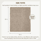 Carriediosa Chunky Knit Throw Blanket 50" X 60", 100% Hand Made Large Chenille Loop Yarn Soft Fluffy Throws for Couch Sofa Bed, Big Crochet Cozy Heavy Thick Cable Woven Blankets, Taupe